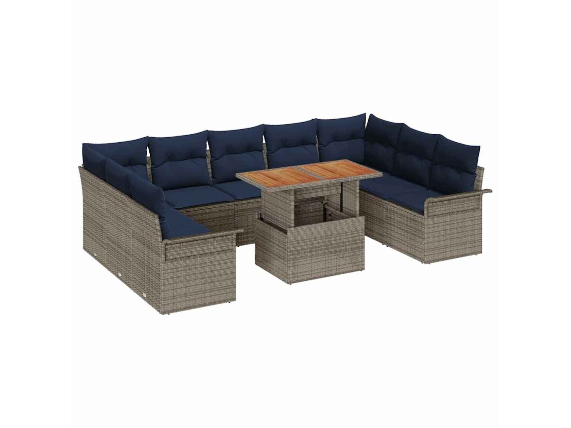 Maison Exclusive - Conjunto De Sofá De Jardín 10 Pcs Gris Poliratán