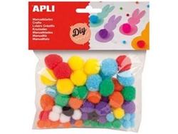 Pompones APLI Colores Variadas (78 unudades)