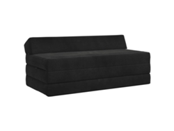 Sofá Cama Plegable Negro 120 X 60 X 49 Cm Tela