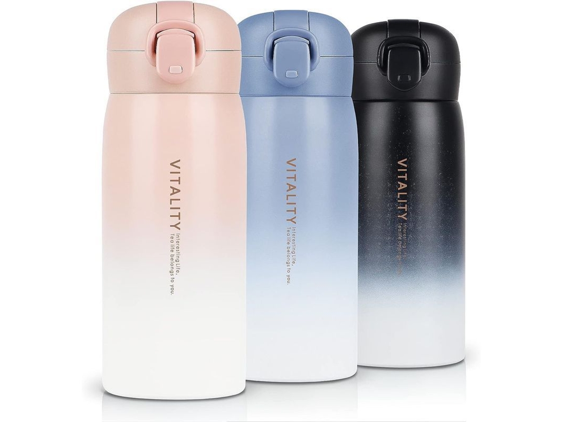 2026da-taza Térmica Inoxidable 380ml Rosa Anti-fugas Para Bebidas Calientes Y Frías