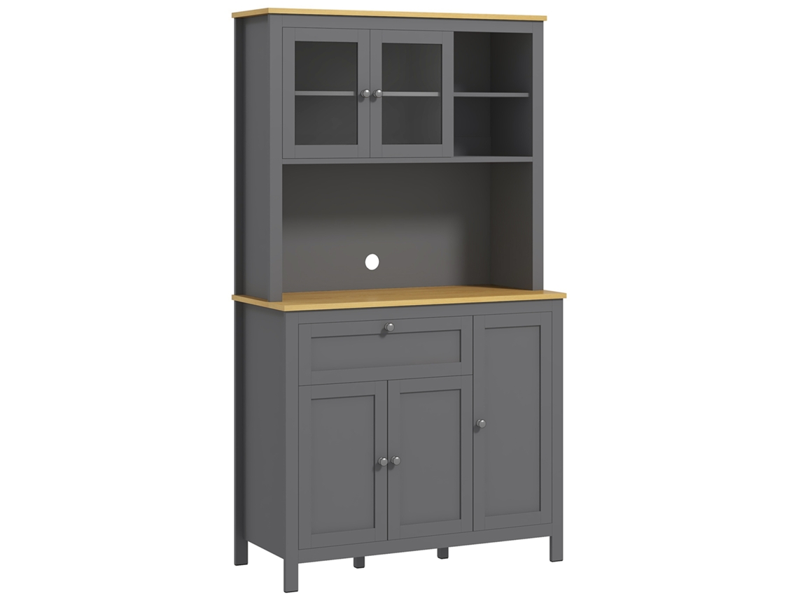Mueble de cocina con aparador, gris, sin marca.