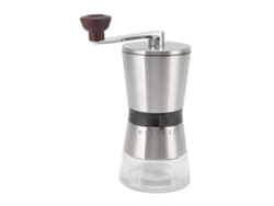 Molinillo de café portátil manual de acero inoxidable 304 con grosor ajustable y manivela para uso en exteriores.