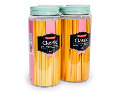 Pack de 4 Botellas PLASTIC FORTE (11 x 11 x 25.5 cm - Plástico - Multicolor)