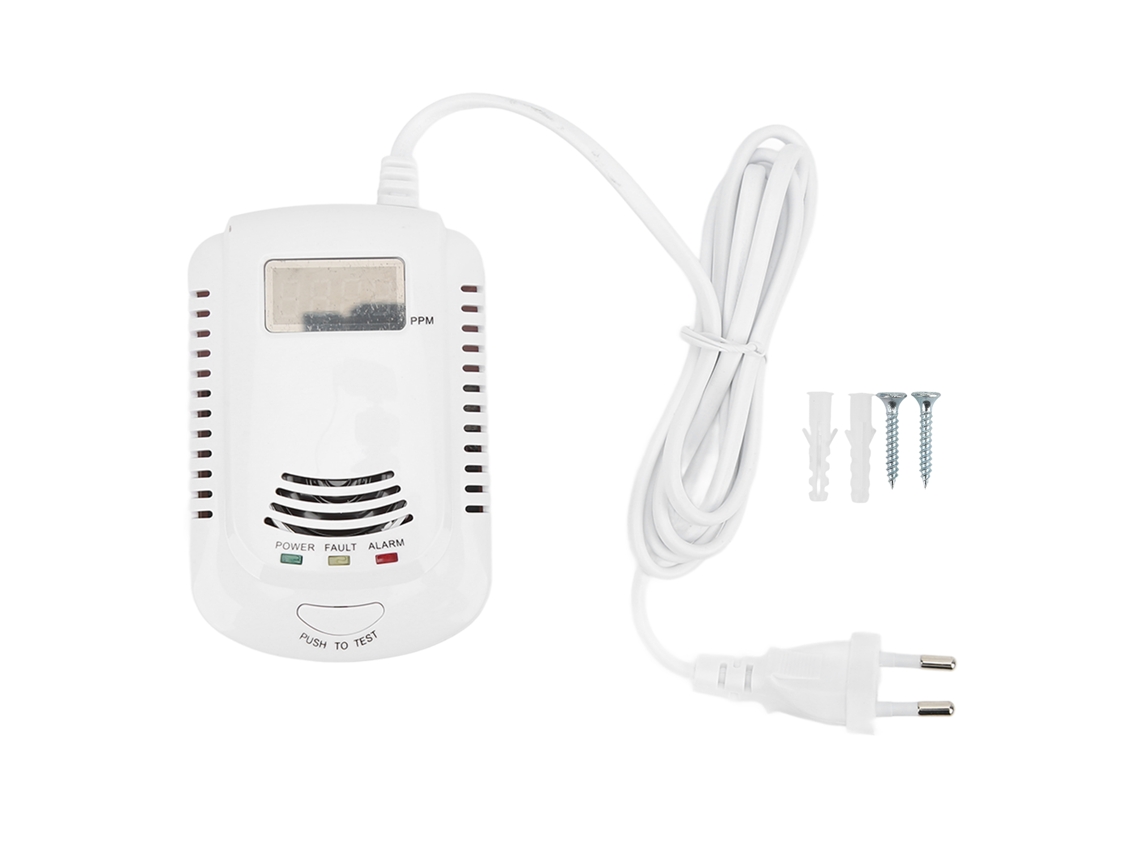 Detector de Gás Inflamável com Alarme de Voz, Alta Estabilidade, Plug 90-240V S/MARCA