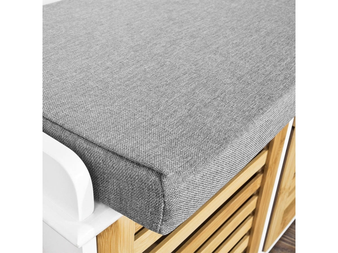 Banco Armario de Zapatos SOBUY Marrón (105x35x43cm) | Worten.es