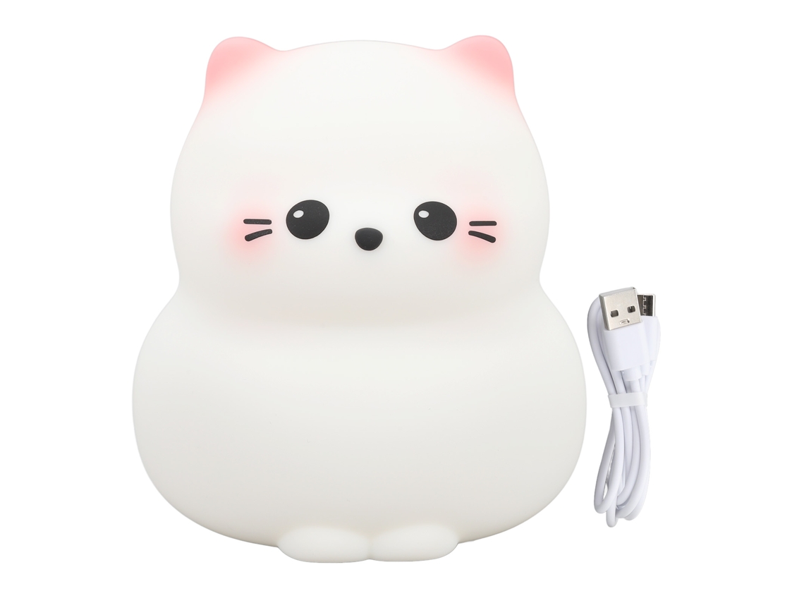 2026-lámpara De Noche Gatito Bonito Recargable Usb Con 3 Niveles De Brillo Control Táctil Silicona Para Niños Habitación