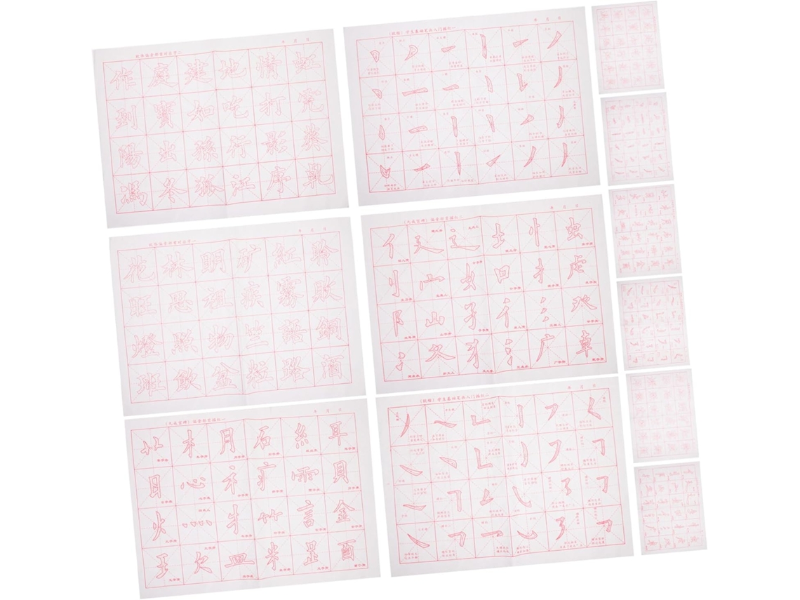 30 Hojas De Papel Para Caligrafía China, Cuaderno Para Practicar La Escritura A Mano.