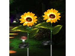 Luces solares LED de girasol para jardín (2 unidades)