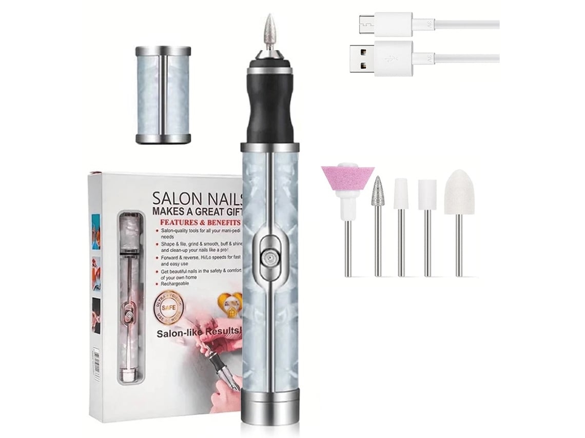 Taladro de uñas eléctrico profesional Yunzii de 20000 RPM con 4 velocidades ajustables para manicura y pedicura, color azul