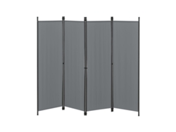 Biombo Separador de 4 Paneles Huesca 171 x 200 cm Gris oscuro [EN.CASA]