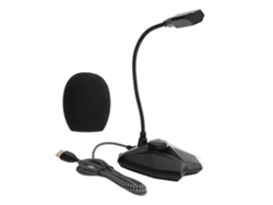 Micrófono Usb Con Cable Flexible Ajustable, Luz Rgb, Plug And Play Para Win10/8/7/vista, Negro.