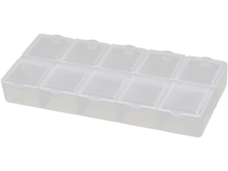 Caja De Almacenamiento Rectangular De Plástico Con 10 Ranuras Para Componentes Electrónicos.