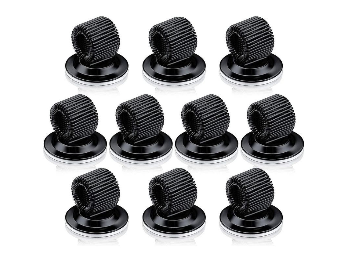 2026 10 Clips metálicos autoadhesivos para bolígrafos con anillo de resorte ajustable para superficies secas