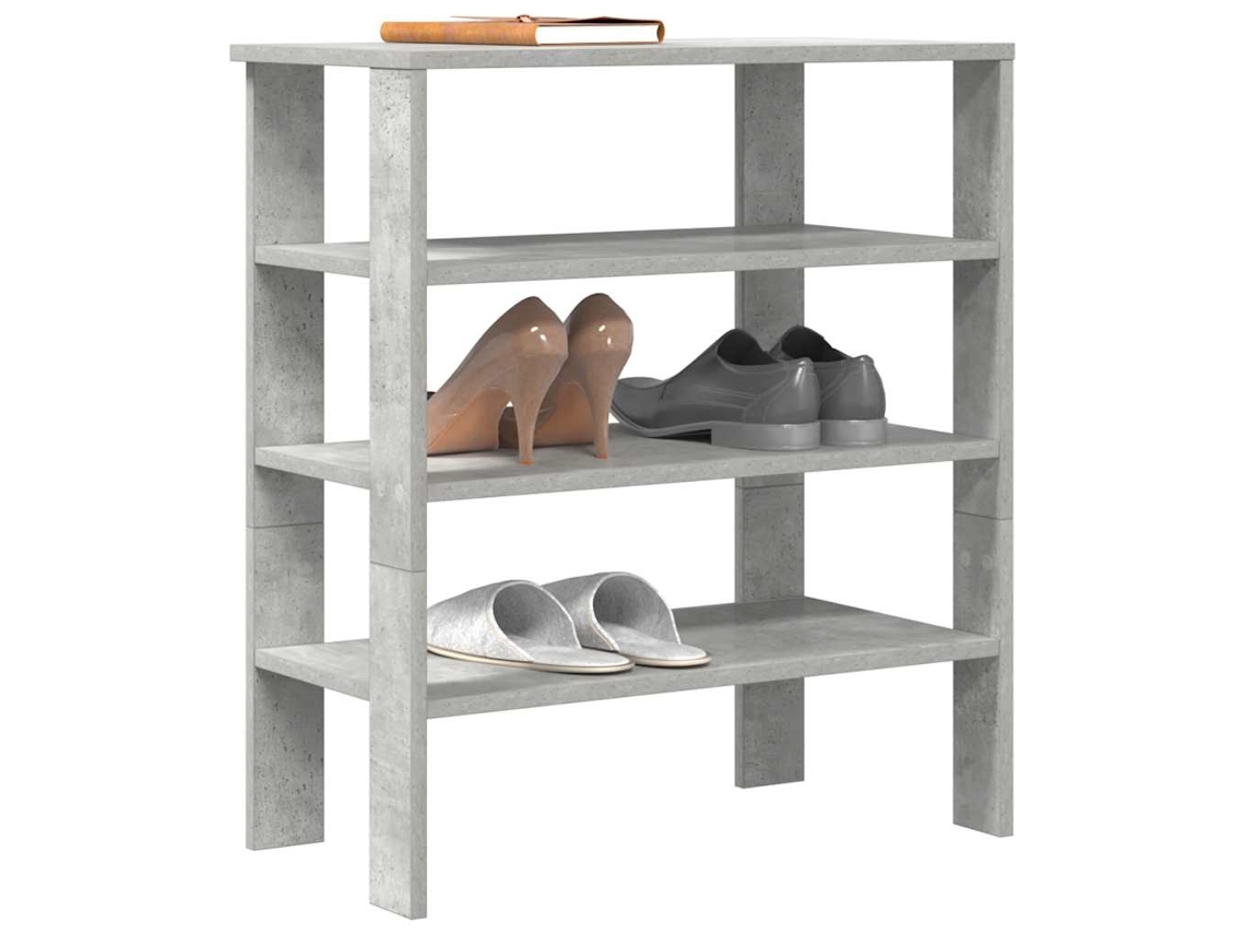 Mueble Zapatero | Armario Zapatero Madera Contrachapada Gris Hormigón 61x32x70 Cm