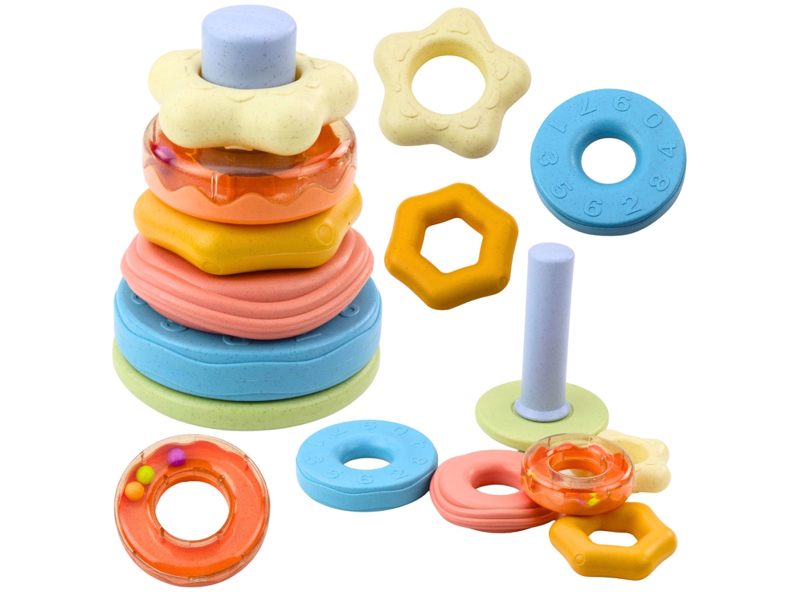 Torre de ruedas sensoriales para niños pequeños, color pastel, 17 cm B.active