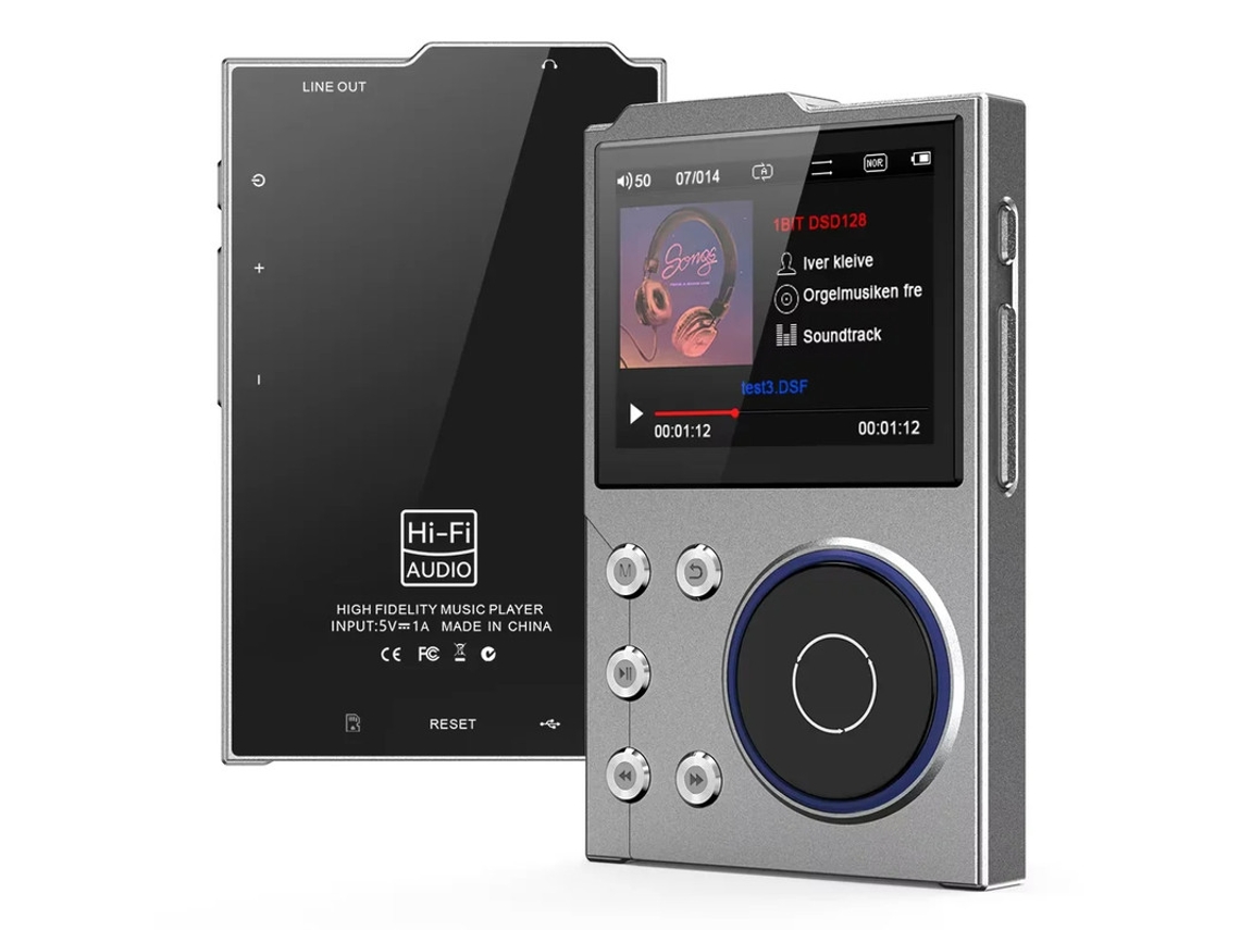 MP3 YIZHOOD DSD256 (Construido en 16G16G)La pantalla de visualización de alta calidad sin pérdidas viene con soporte para 20 idiomas Plata