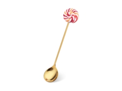 2026da-cucharas Postre Lindo Cucharillas Donut Caramelo Macaron Lollipop 6 Piezas Acero Inoxidable Dorado