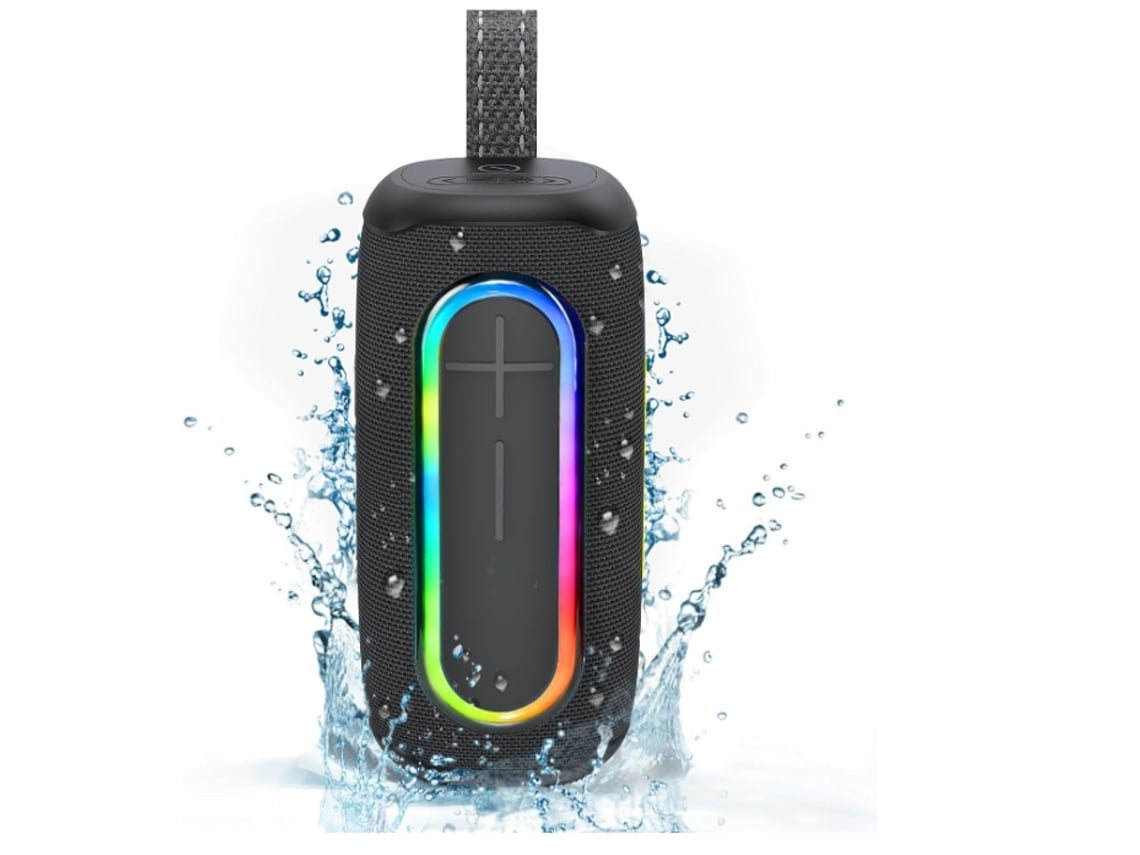 Altavoces Bluetooth 40W Altavoz portátil inalámbrico de graves profundos Micrófono incorporado IPX7 con luz RGB dinámica Negro Lalamoli