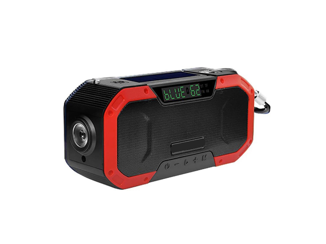 Radio Solar Con Manivela De Emergencia, Linterna, Batería Externa, Sos, Ipx6 Para Acampar Y Hacer Senderismo.