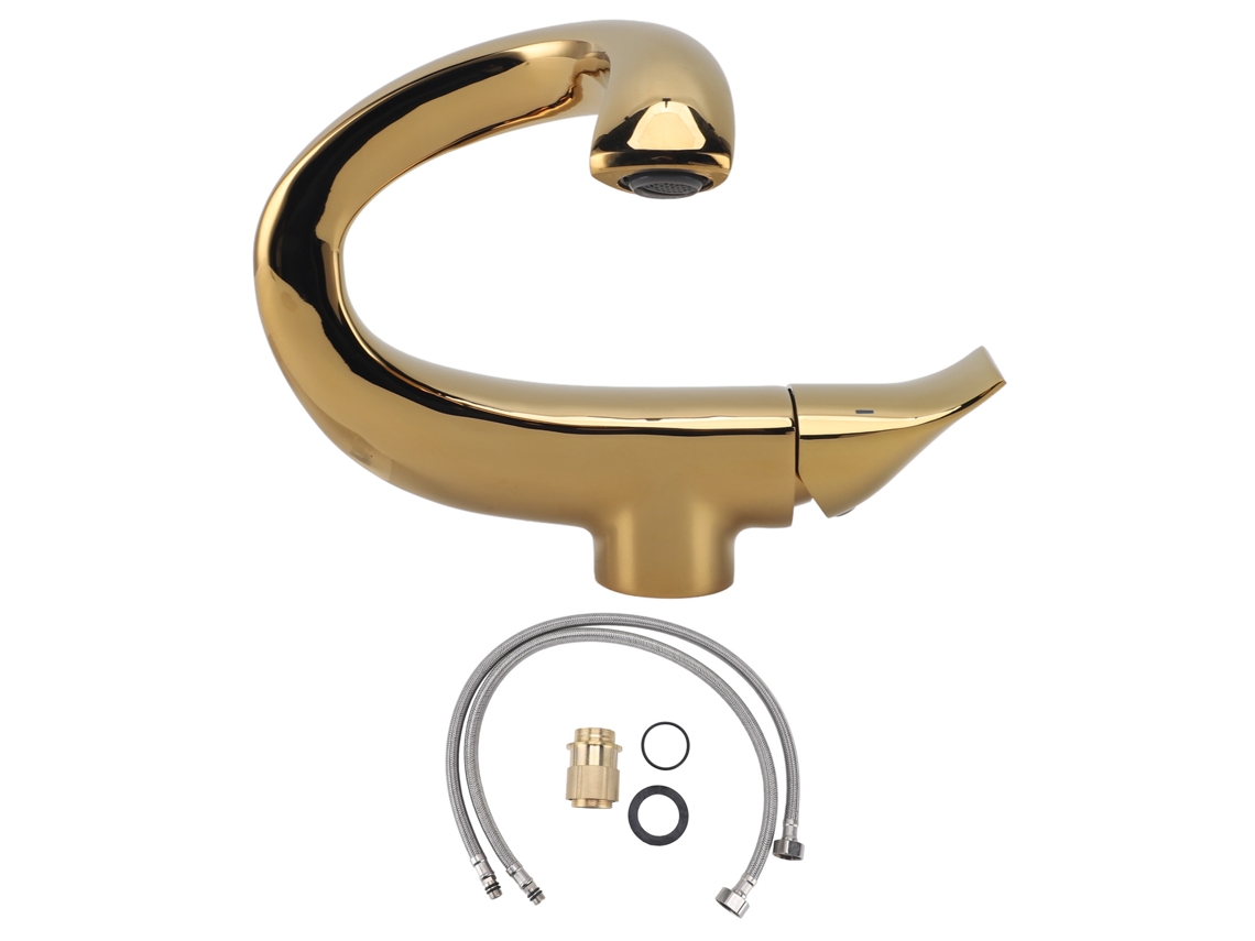 Grifo de lavabo de cobre ajustable para agua fría y caliente