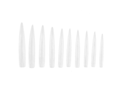 Juego De 10 Puntas De Uñas Postizas Largas Y Puntiagudas De Color Natural, Herramienta De Manicura.