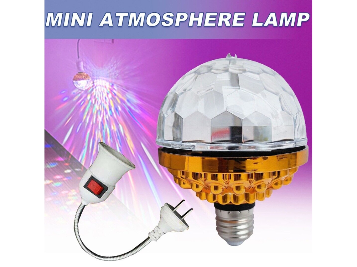 Lámpara De Fiesta Rgb Giratoria Con Efecto Discoteca, Bola Led De Cristal, Estilo Dj, 6w, Base E27