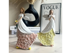 Figura de hada para decoración de mesa de sala de estar, artesanía de resina de hada floral.