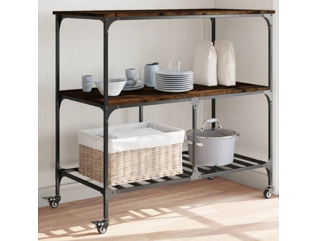 Carrito de cocina madera ingeniería roble ahumado VIDAXL (100x50x95 cm)