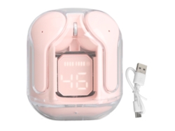 Fones De Ouvido Bluetooth 5.3 Sem Fio Estéreo Hifi Som Hd Calls Usb Recarregável Rosa Plástico Para Celular Tablet