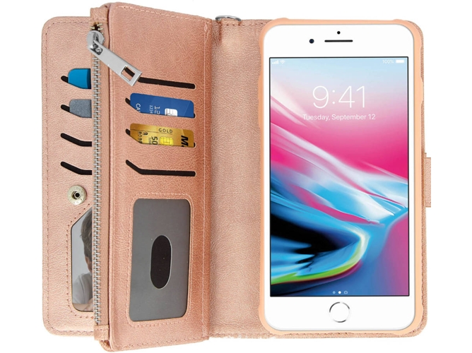 Funda iPhone 6 Plus, 6s Plus, 7 Plus, 8 Plus AVIZAR FOLIO-KARTERA-RG-678L Rosa