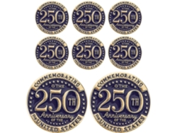 Conjunto De 8 Pins Comemorativos, 3 Cm, Para Mulheres, Acabamento Metálico, Broches