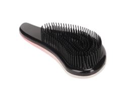 Peine Desenredante Para Cabello Rizado Y Liso Con Diseño De Dientes Altos Y Bajos Degradados En Rosa Y Blanco.