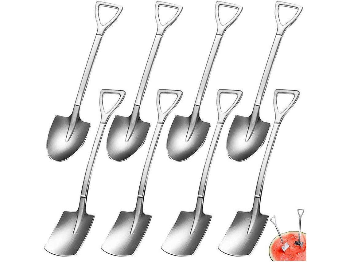 8 cucharas de acero inoxidable 401 para café espresso y postres - Set de regalo