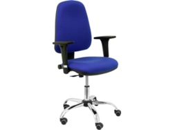 Silla de Escritorio Operativa PIQUERAS Y CRESPO Socovos Azul con ruedas de parqué (Brazos regulables - Tejido)