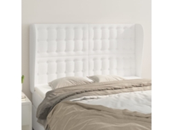 Cabecerocabecero De Camapanel De Cabecera Con Orejas De Cuero Sintético Blanco 147x23x118/128 Cm