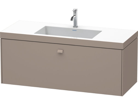 Lavamanos DURAVIT Brioso c-bonded con base mural 120,0x48,0 cm 1 cajón sin rebosadero con banco para grifos 1 agujero para grifos