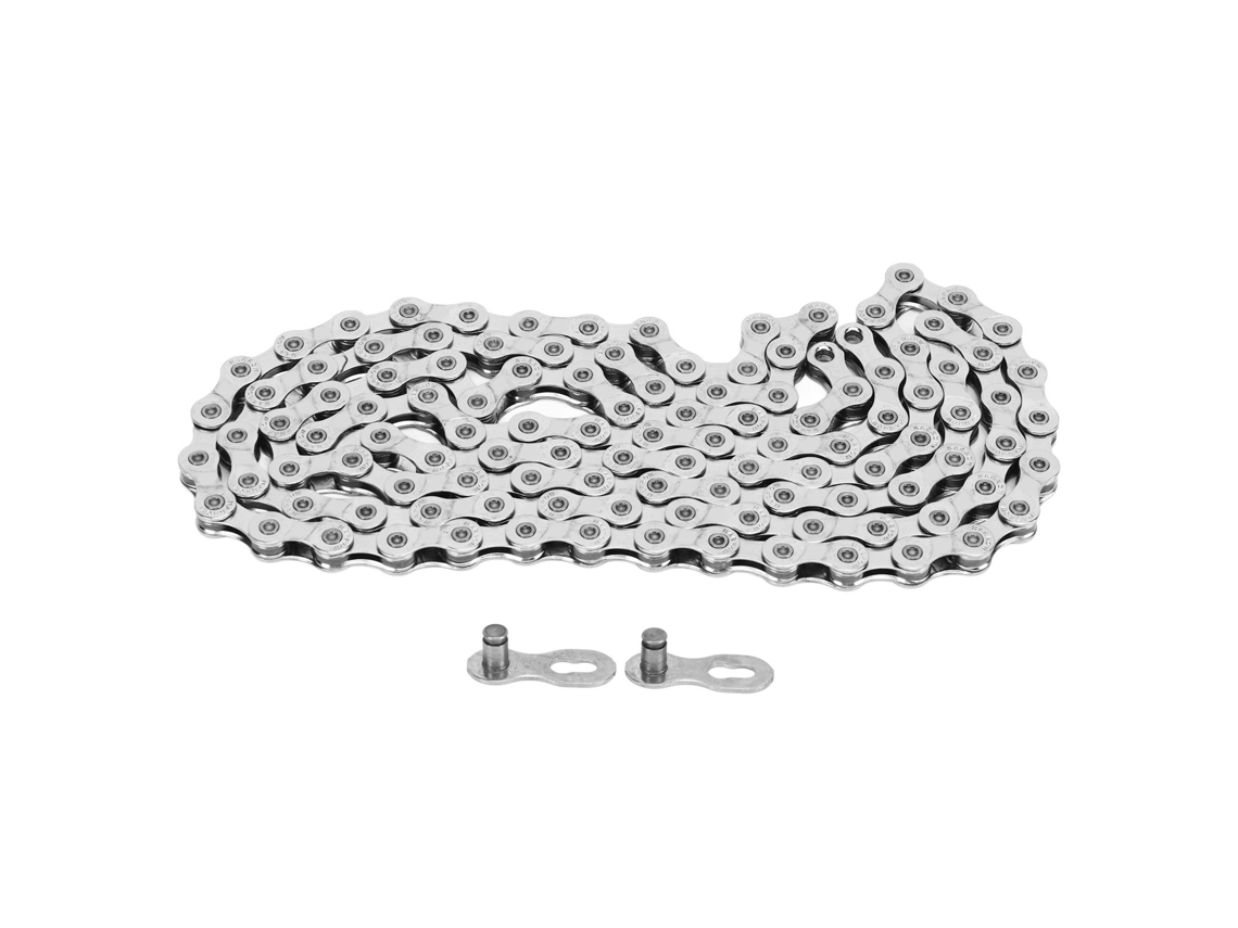 Cadena De Bicicleta De Acero Al Carbono Hueca De 9 Velocidades Para Bicicletas De Montaña Y De Carretera, Color Plata.