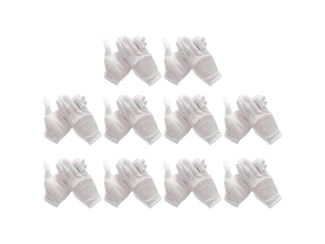 Guantes De Trabajo Antiestáticos Para Reparación Electrónica, Con Ribete Rojo.