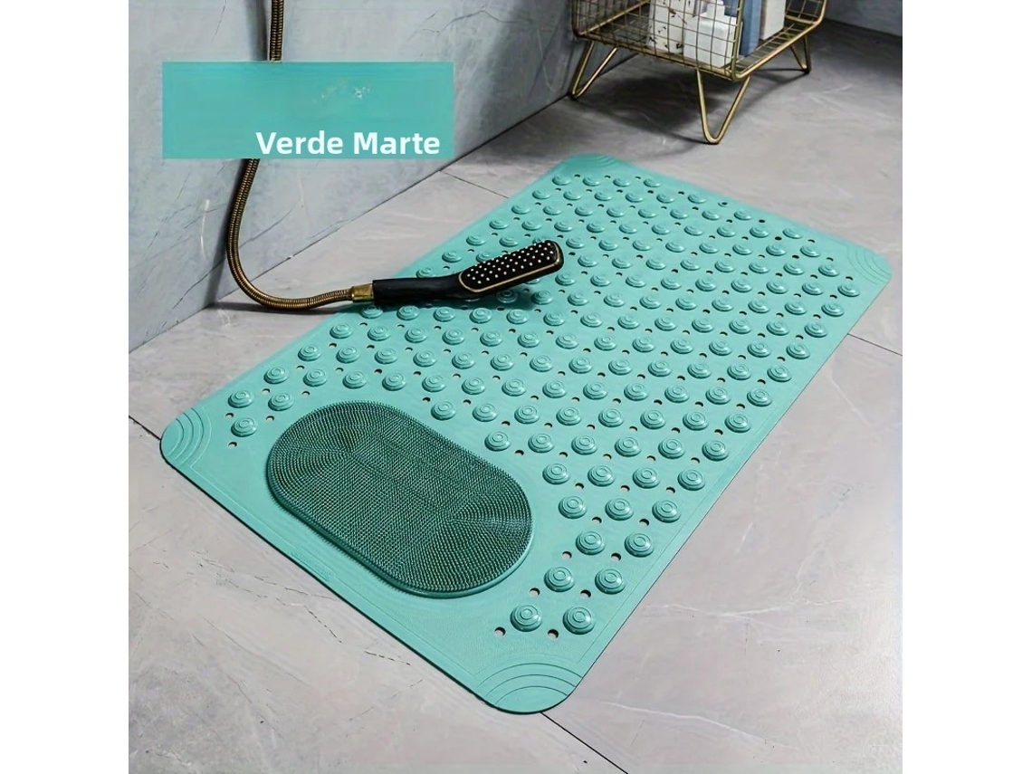 (verde) Alfombra De Baño Antideslizante De Pvc Con Nudo De Masaje, 0,8 Cm De Grosor, 2600 G/m²