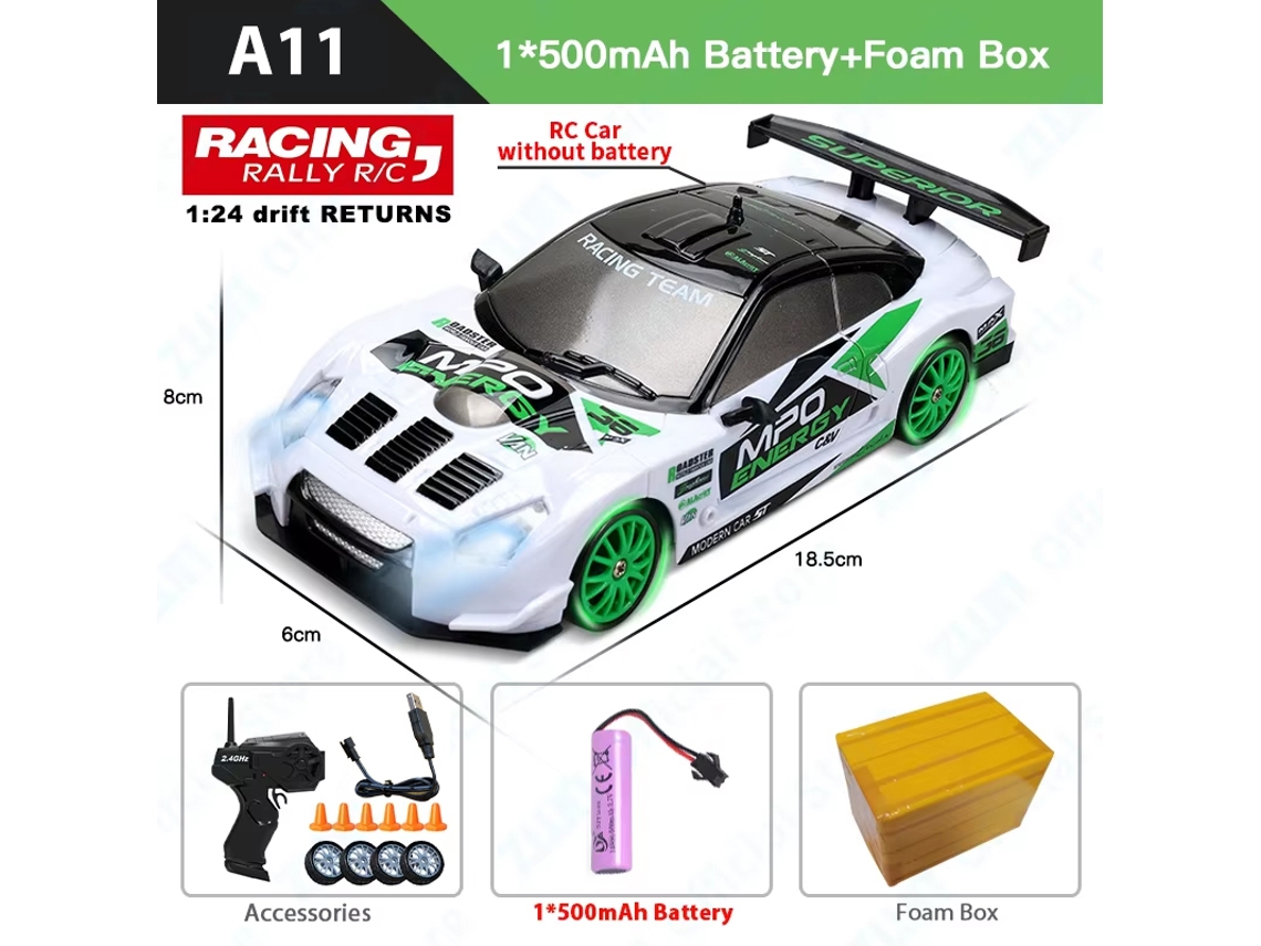 Coche RC 2.4G con luz LED, 4x4, control remoto, carreras de drift, modelo GTR profesional AE86 para niños, Aeuzwr