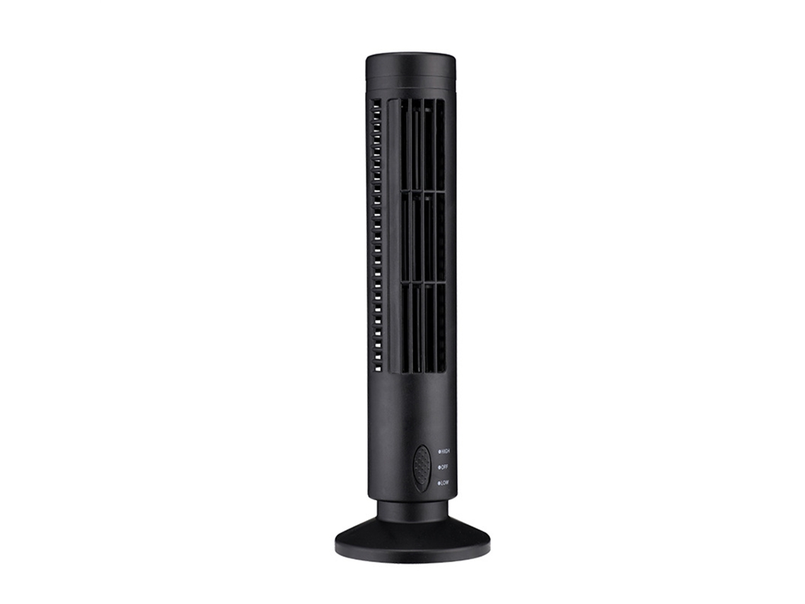 Ventilador De Torre Usb Sin Aspas Con 2 Velocidades Para Dormitorio, Sala De Estar Y Oficina - Negro