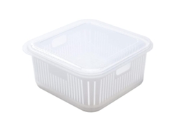 Caja de almacenamiento de alimentos Rebe con cestas de drenaje, doble tapa, para refrigerador, frutas y verduras, fabricada en polipropileno resistente a la corrosión.