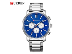 Reloj De Cuarzo Informal Para Hombre (azul Plateado), Reloj De Negocios Con Correa De Acero Inoxidable, Reloj Sencillo.