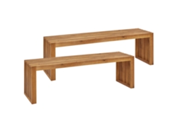 Banco de jardín BELIANI Sulzano de Madera de acacia Madera clara 150x40x45