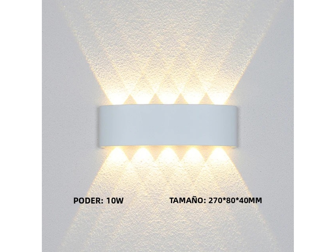 (blanco Frío 10w) Luz Led De Pared Impermeable Ip65, Luz De Jardín De Aluminio