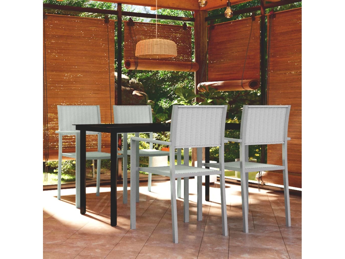 5 Piezas Conjunto De Jantar Para Jardim Branco Dkd Home Decor