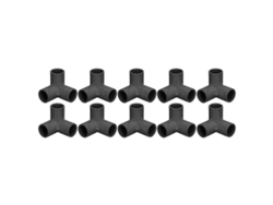 10pcs Acessórios De Tubulação T De Pvc De 3 Vias Com Diâmetro Interno 25mm Preto
