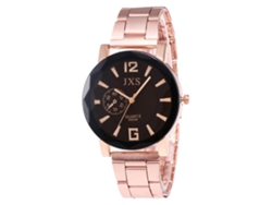 Reloj De Pulsera De Cuarzo Con Brazalete De Acero Rosa, Estilo Sencillo Y Moderno.