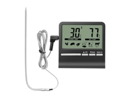 Termómetro para carne con sondas largas, temporizador digital para carne en la cocina, termómetro para parrilla, blanco, GOKOCO