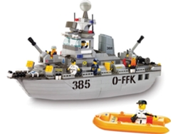 Blocs de Construcción SLUBAN Army Patrulla Boat 461 Piezas (Edad Mínima: 6 Años - 57 x 9 x 38 cm)
